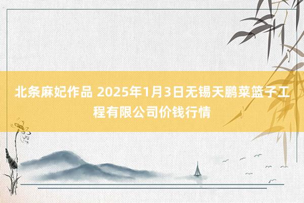 北条麻妃作品 2025年1月3日无锡天鹏菜篮子工程有限公司价钱行情